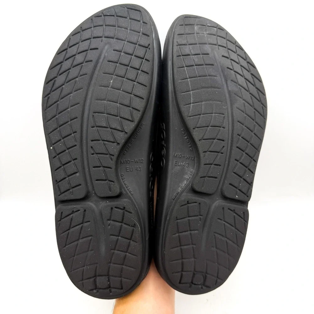 Oofos Black  Recovery Summer Slide Sandals Arch Support Foam Men's 10 Women's 12